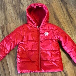 Gymboree 5/6 Red Puffer Lined Winter Coat w Hood